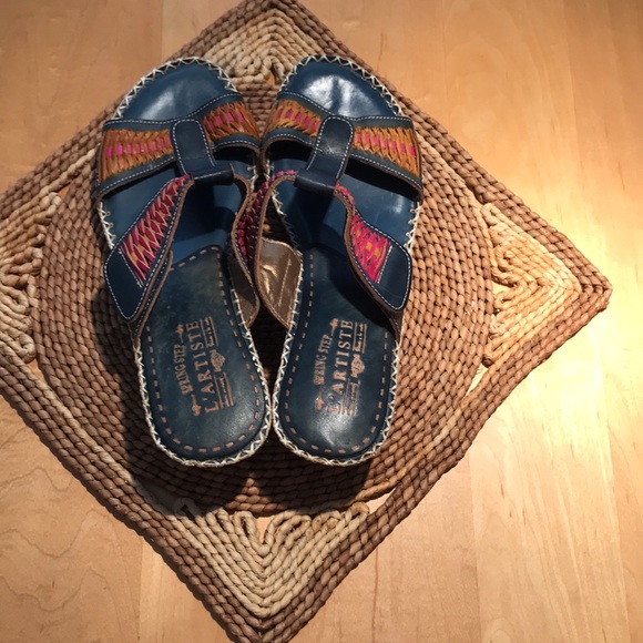 NWOT L’ARTISTE SZ 8 (39) Wedge Sandals - Picture 5 of 8